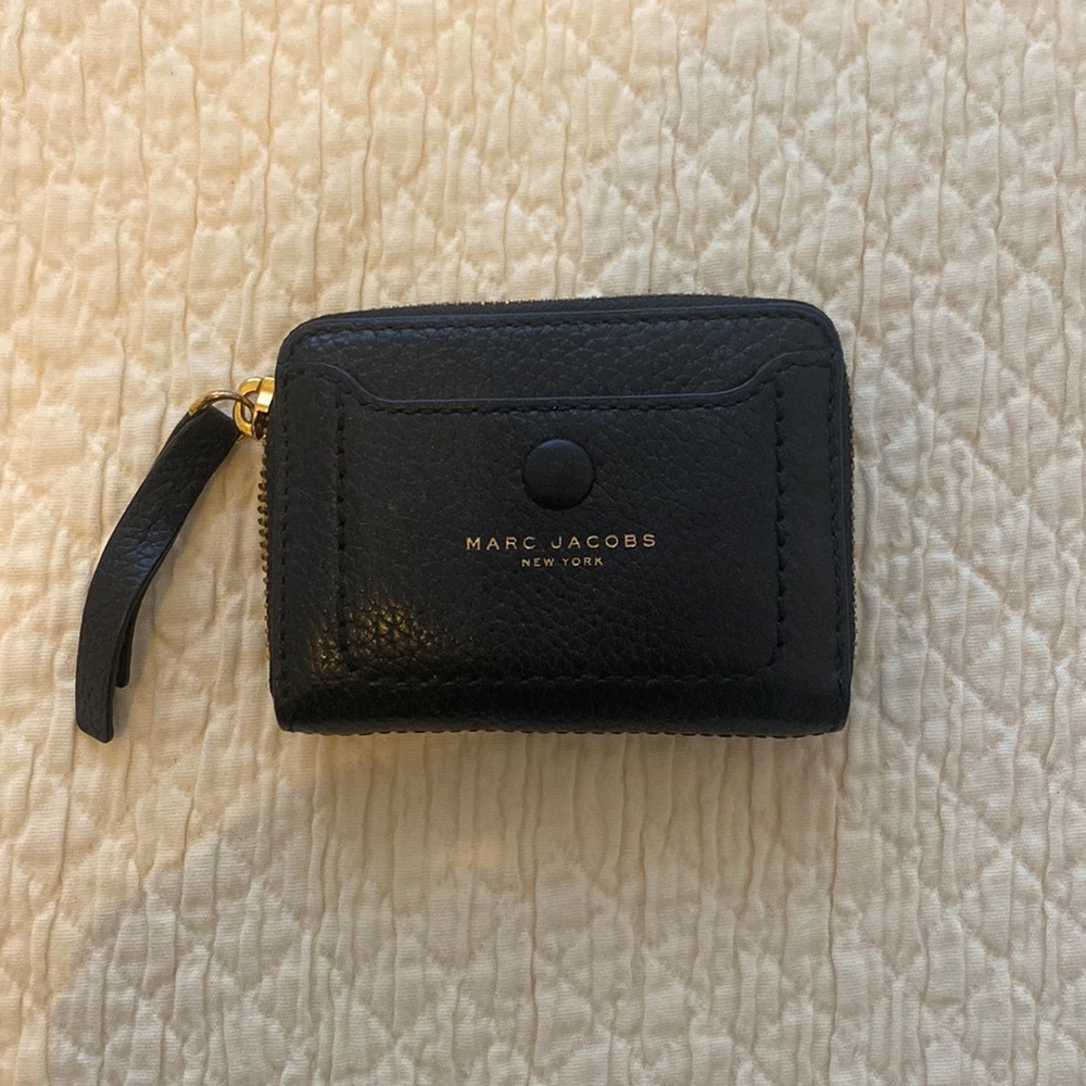 Marc Jacobs Small Black Leather Zip Wallet